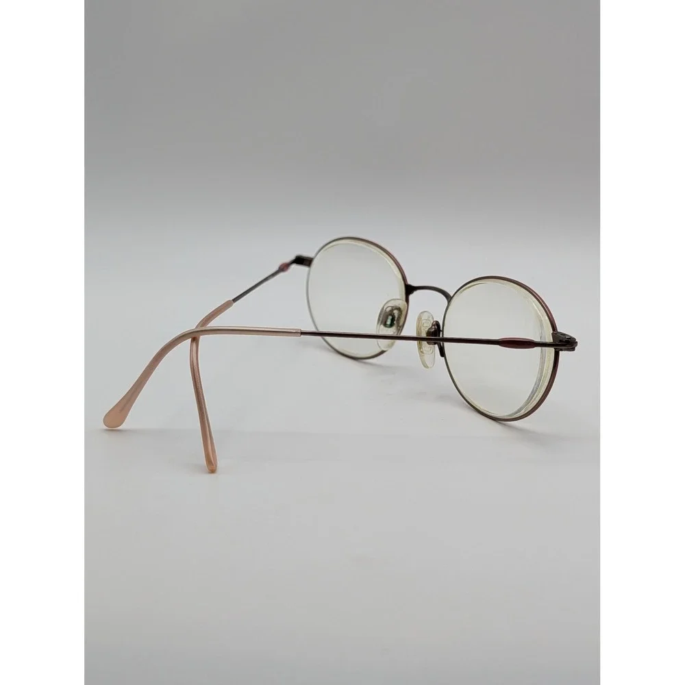 Tura Mod 760 ROS Eyeglasses Round Wire Frame Pink Japan 49-18